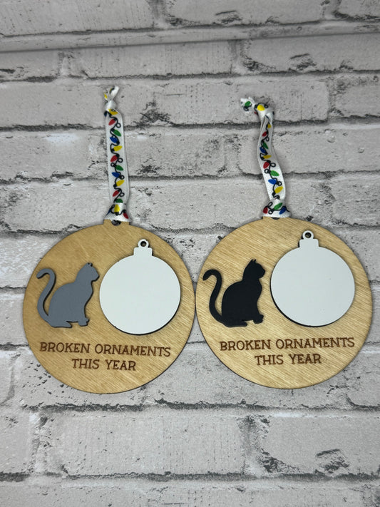 Cat Broken Ornament